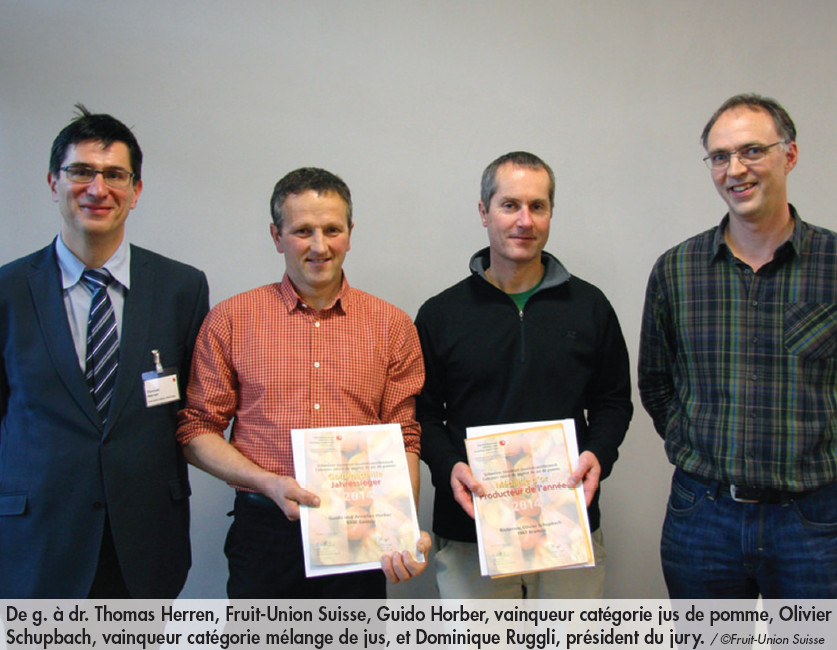 Fruit-Union Suisse récompense les meilleurs producteurs de pommes